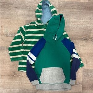 Mini Boden Toweling Terrycloth Hoodie Sweatshirts Tops Baseball Striped 7 8